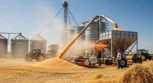 grain dryer working on farm