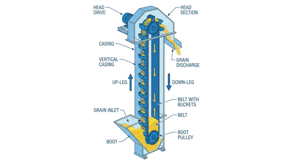 components of bucket elevator